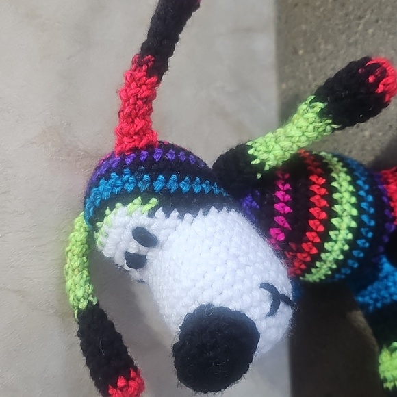 Colourful Neon Black White Crochet Plush Toy Crochet Hand Home Made New - Picture 2 of 7